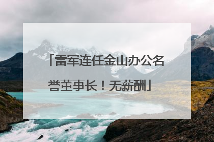 雷军连任金山办公名誉董事长！无薪酬