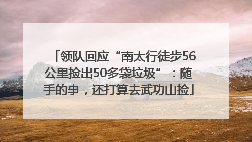 领队回应“南太行徒步56公里捡出50多袋垃圾”：随手的事，还打算去武功山捡