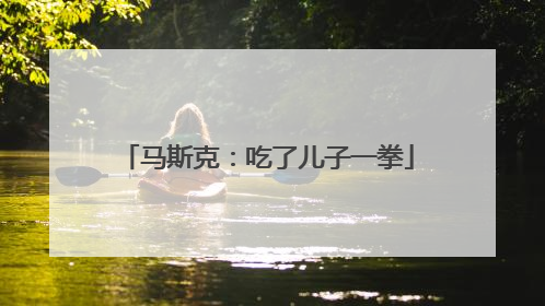 马斯克：吃了儿子一拳