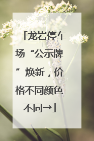 龙岩停车场“公示牌”焕新，价格不同颜色不同→