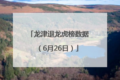 龙津退龙虎榜数据（6月26日）