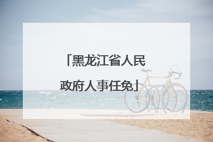 黑龙江省人民政府人事任免