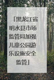 黑龙江省明水县市场监管局加强儿童公园游乐设施安全监管