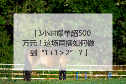3小时爆单超500万元！这场直播如何做到“1+1＞2”？