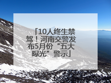 10人终生禁驾！河南交警发布5月份“五大曝光”警示