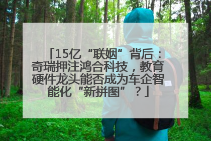 15亿“联姻”背后：奇瑞押注鸿合科技，教育硬件龙头能否成为车企智能化“新拼图”？