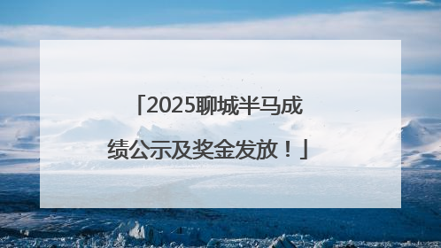 2025聊城半马成绩公示及奖金发放！
