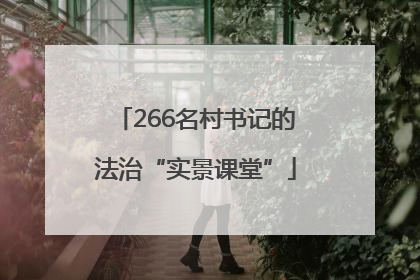266名村书记的法治“实景课堂”