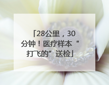 28公里，30分钟！医疗样本“打飞的”送检
