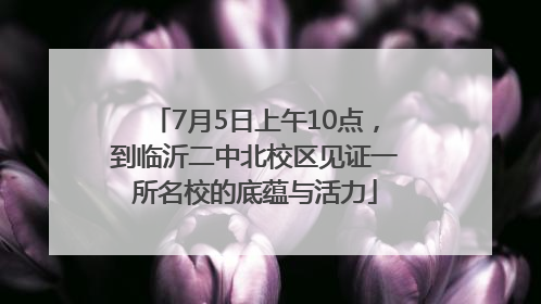 7月5日上午10点，到临沂二中北校区见证一所名校的底蕴与活力