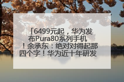 6499元起，华为发布Pura80系列手机！余承东：绝对对得起那四个字！华为近十年研发投入12490亿元