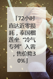 72小时直达近零损耗，泰国榴莲坐“冷气专列”入蓉，售价降30%